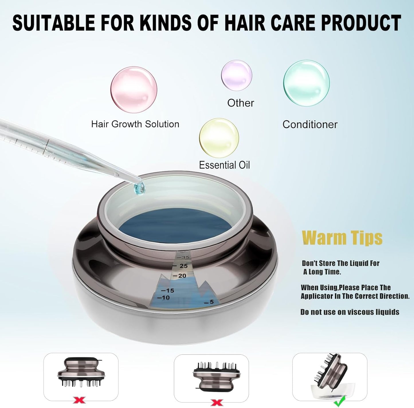 Scalp Massager with Oil Applicator 2 in 1, Ideal for Applying Hair Growth Serum or Essential Oils, Stimulates Scalp for Hair Growth (Brownish Black)