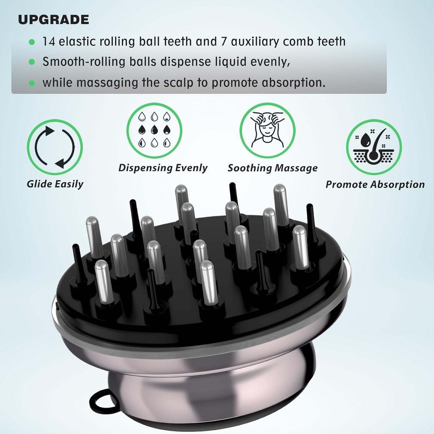 Scalp Massager with Oil Applicator 2 in 1, Ideal for Applying Hair Growth Serum or Essential Oils, Stimulates Scalp for Hair Growth (Brownish Black)